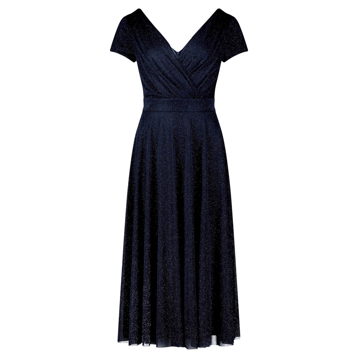 Robe de cocktail au look scintillant bleu foncé/gris, VERA MONT