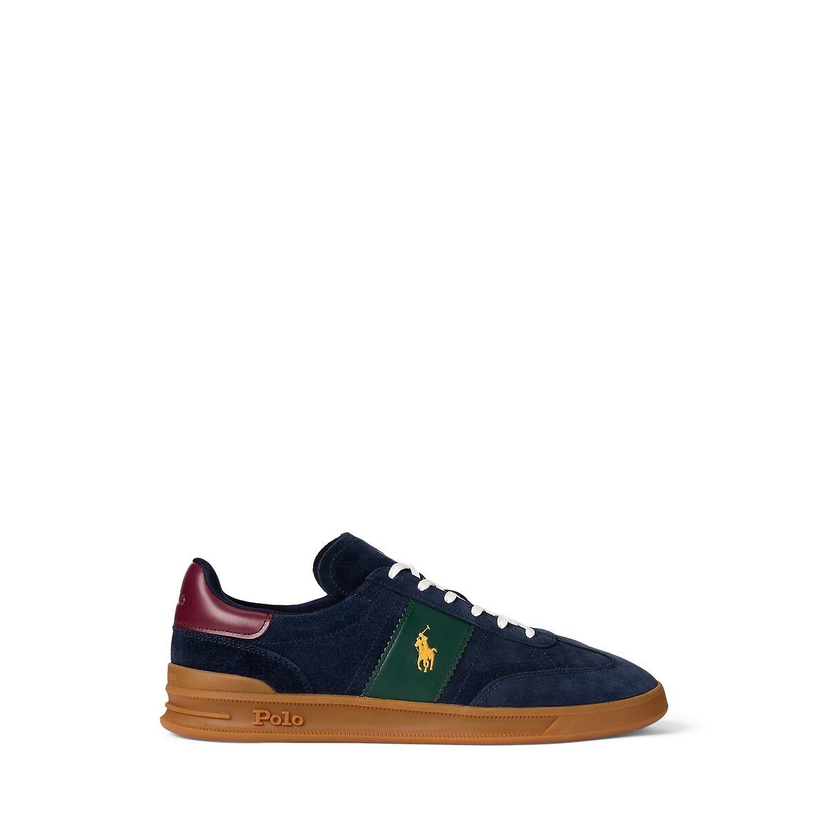 Baskets cuir et suède Heritage Aera bleu marine/vert, POLO RALPH LAUREN