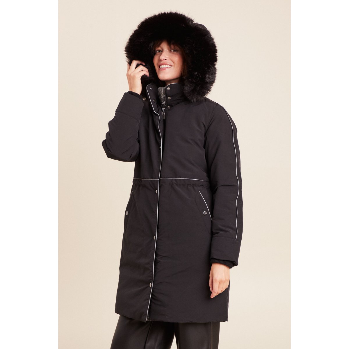 Parka à capuche manches longues noir, BREAL