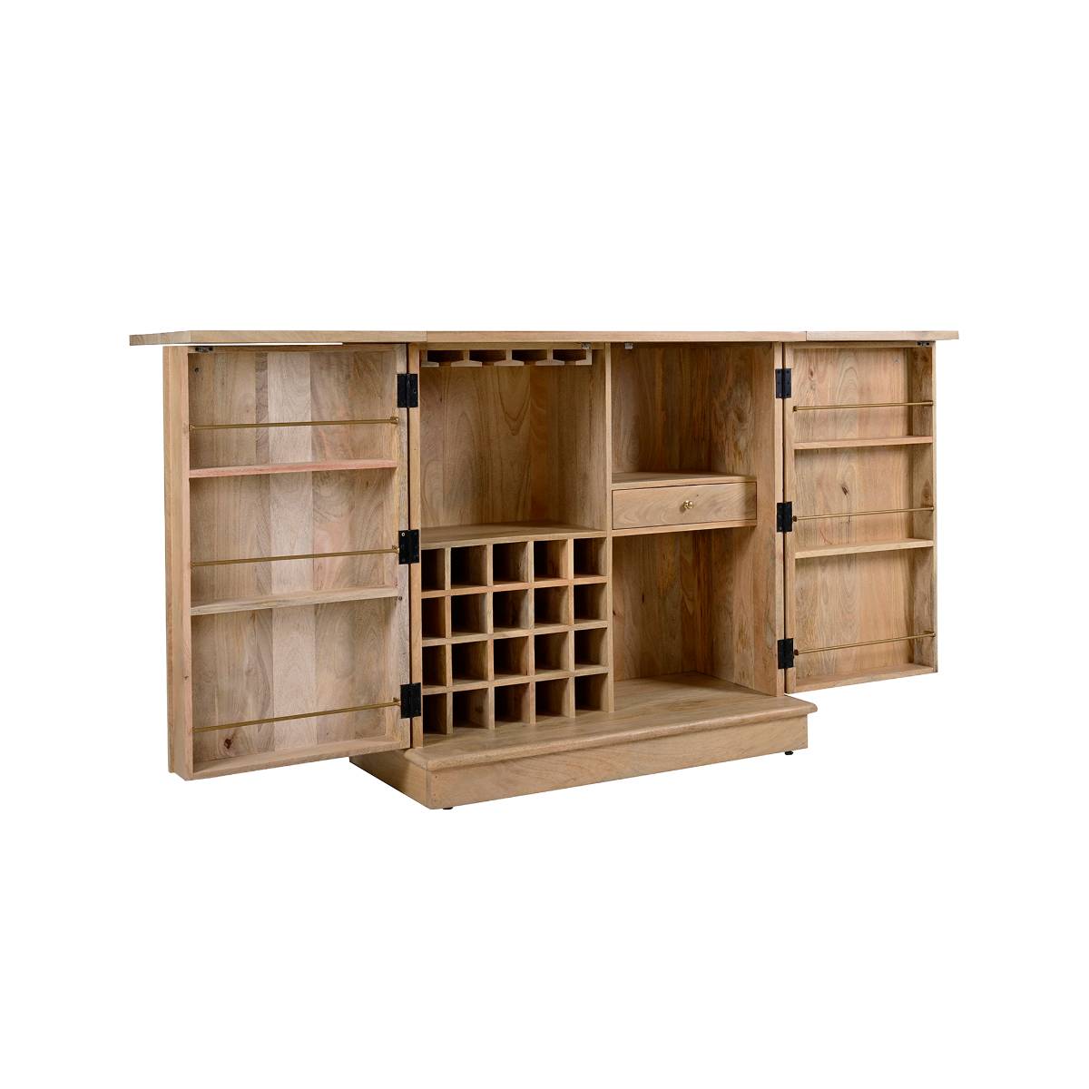 Bar en bois de manguier  YLENA bois clair, MADE IN MEUBLES 