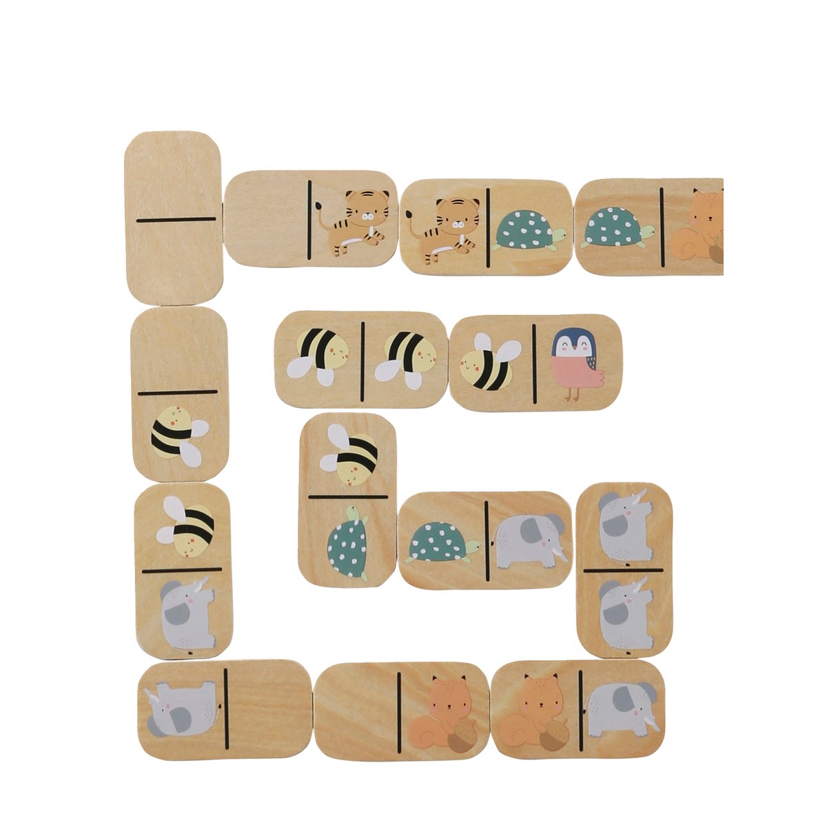 Jeu de dominos en bois FSC® beige, VERTBAUDET