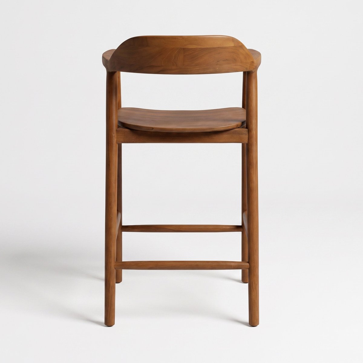 Chaise pour îlot central en bois de teck massif 66,5 cm - CÉLINE marron clair, MAISON PAVANE