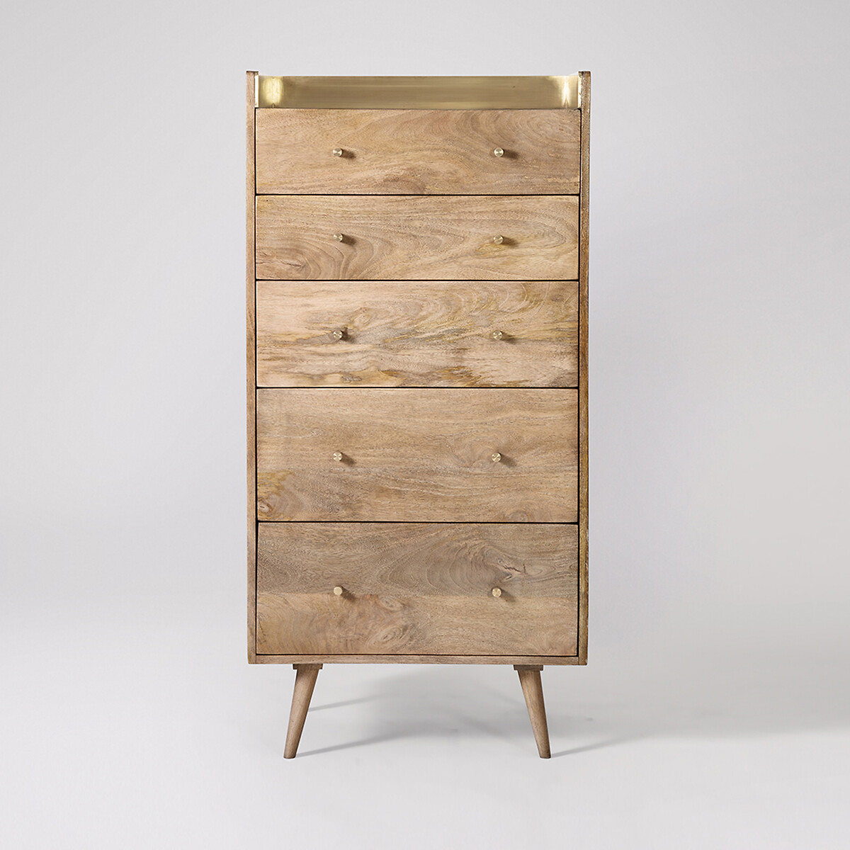Fresco Mango Wood 5 Drawer Chest Of Drawers light wood, SWOON
