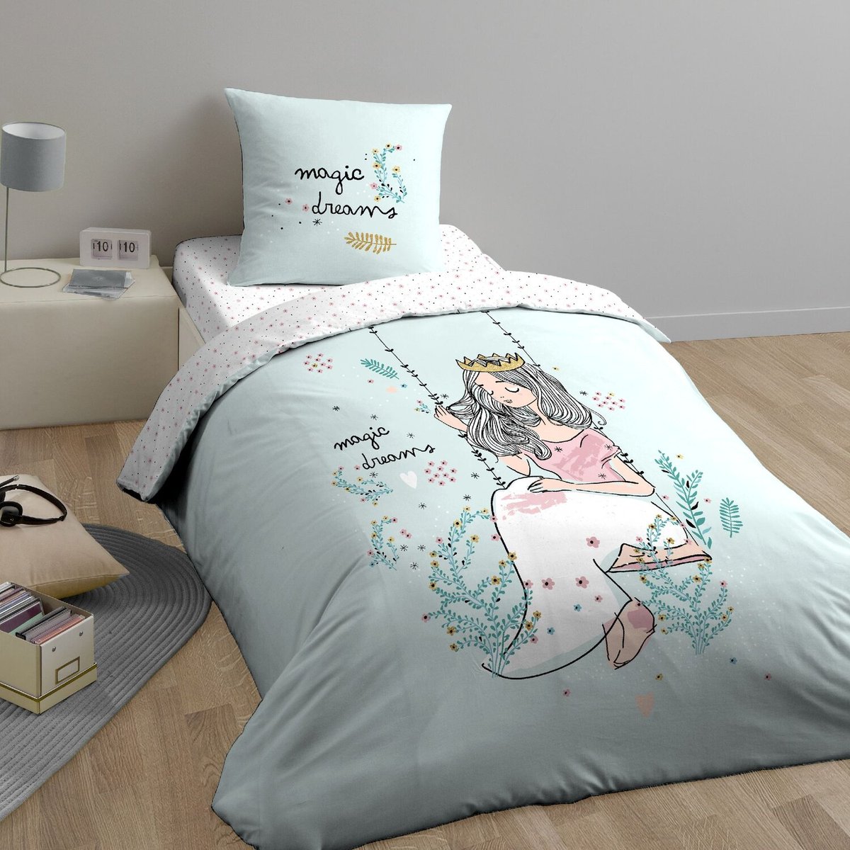 Parure de lit enfant coton, Magic bleu, C DESIGN HOME TEXTILE