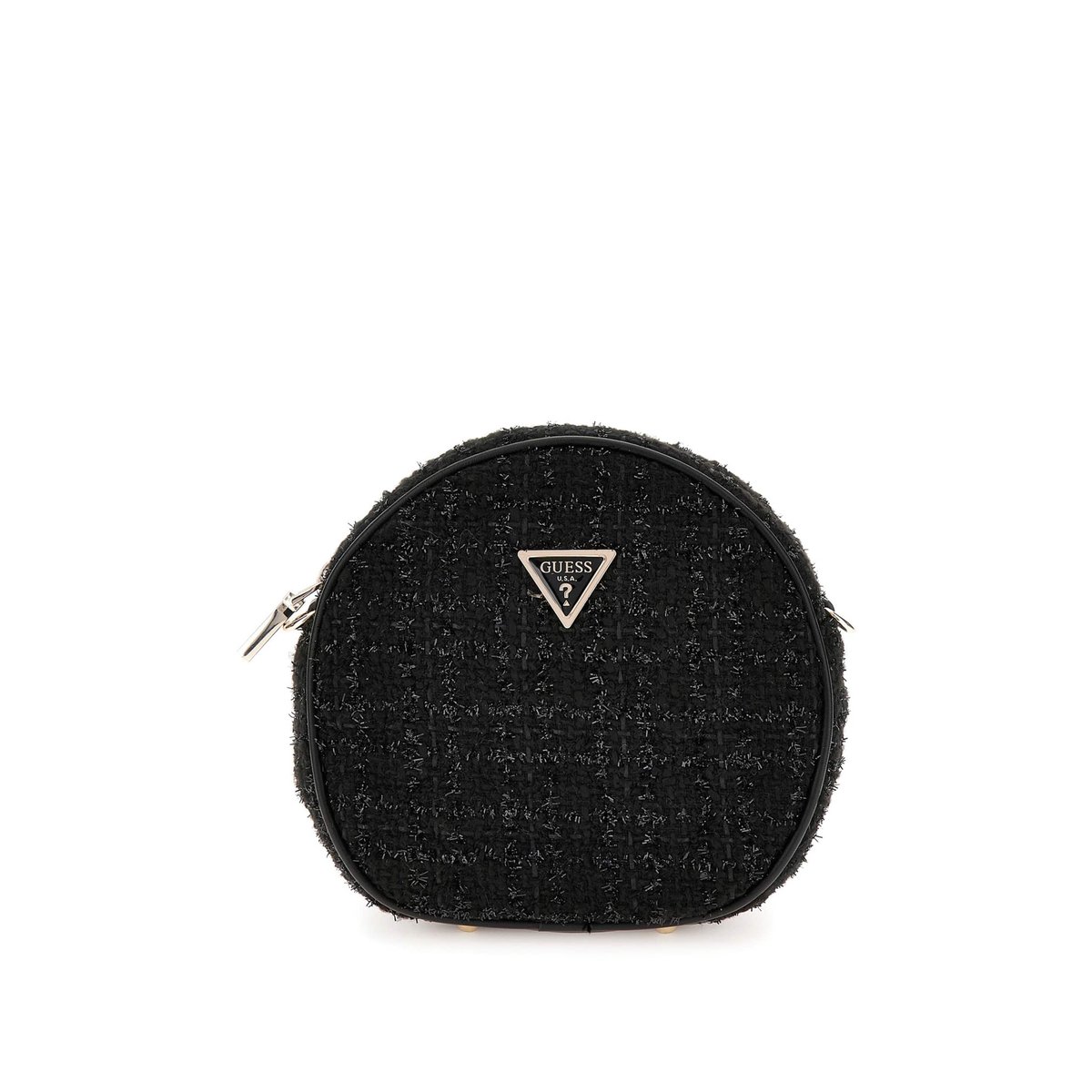 Mini Sac À Bandoulière Giully Tweed noir, GUESS