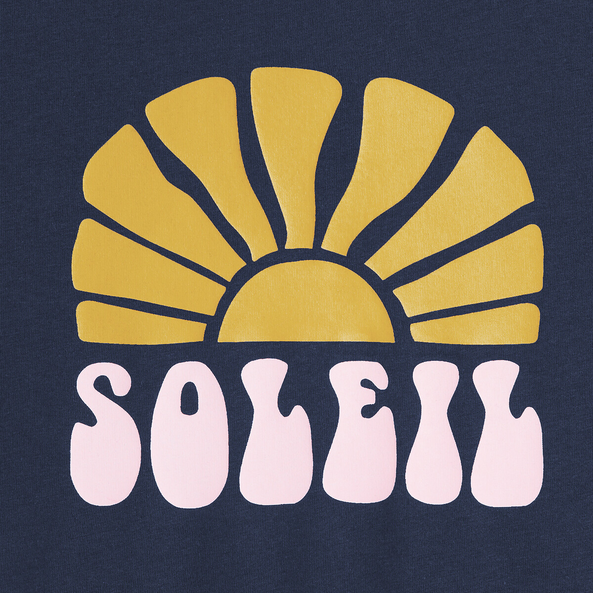 T-shirt col rond, motif soleil bleu marine, LA REDOUTE COLLECTIONS