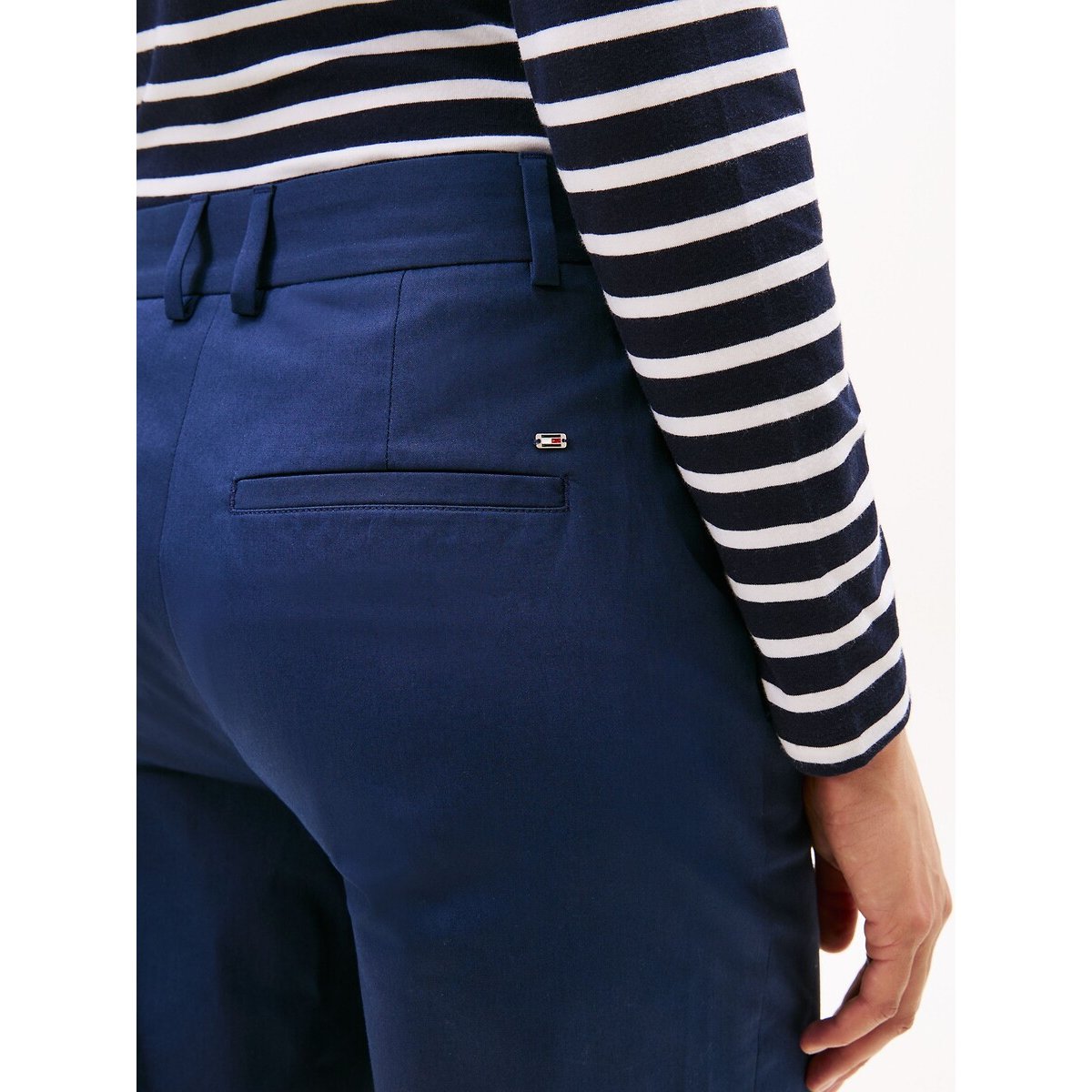 Pantalon chino droit longueur cheville marine, TOMMY HILFIGER