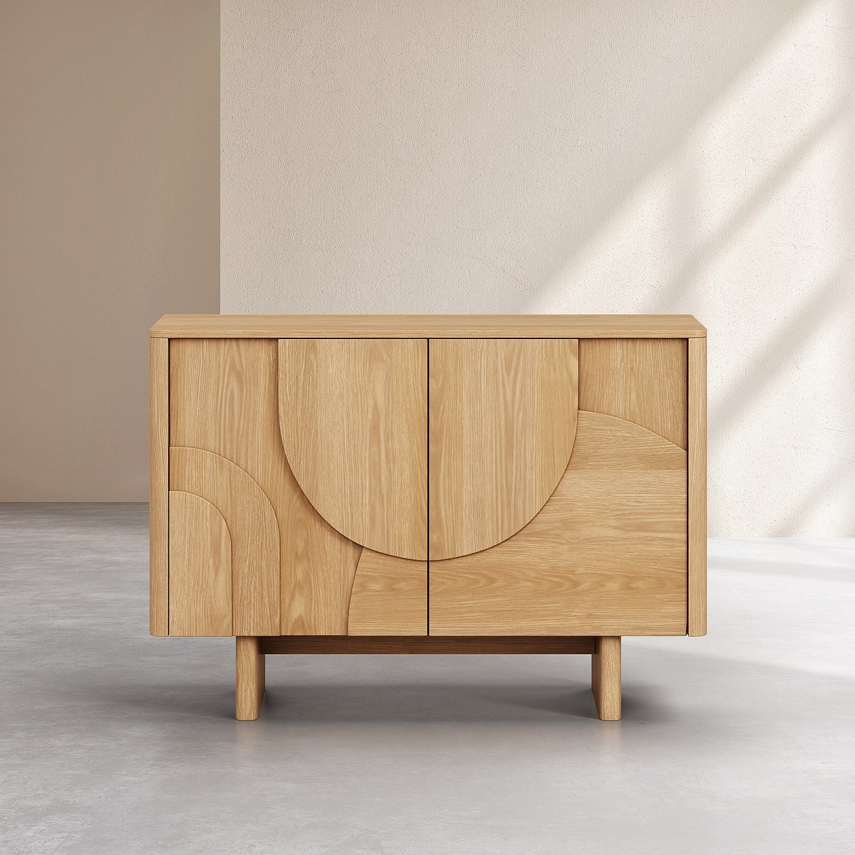 Buffet bas 2 portes en chêne MILORD naturel clair, HABITAT