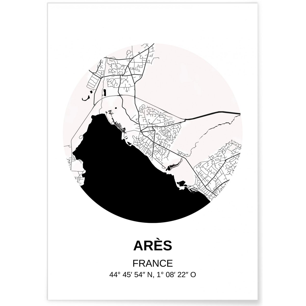 Affiche Carte Arès blanc, L'AFFICHERIE