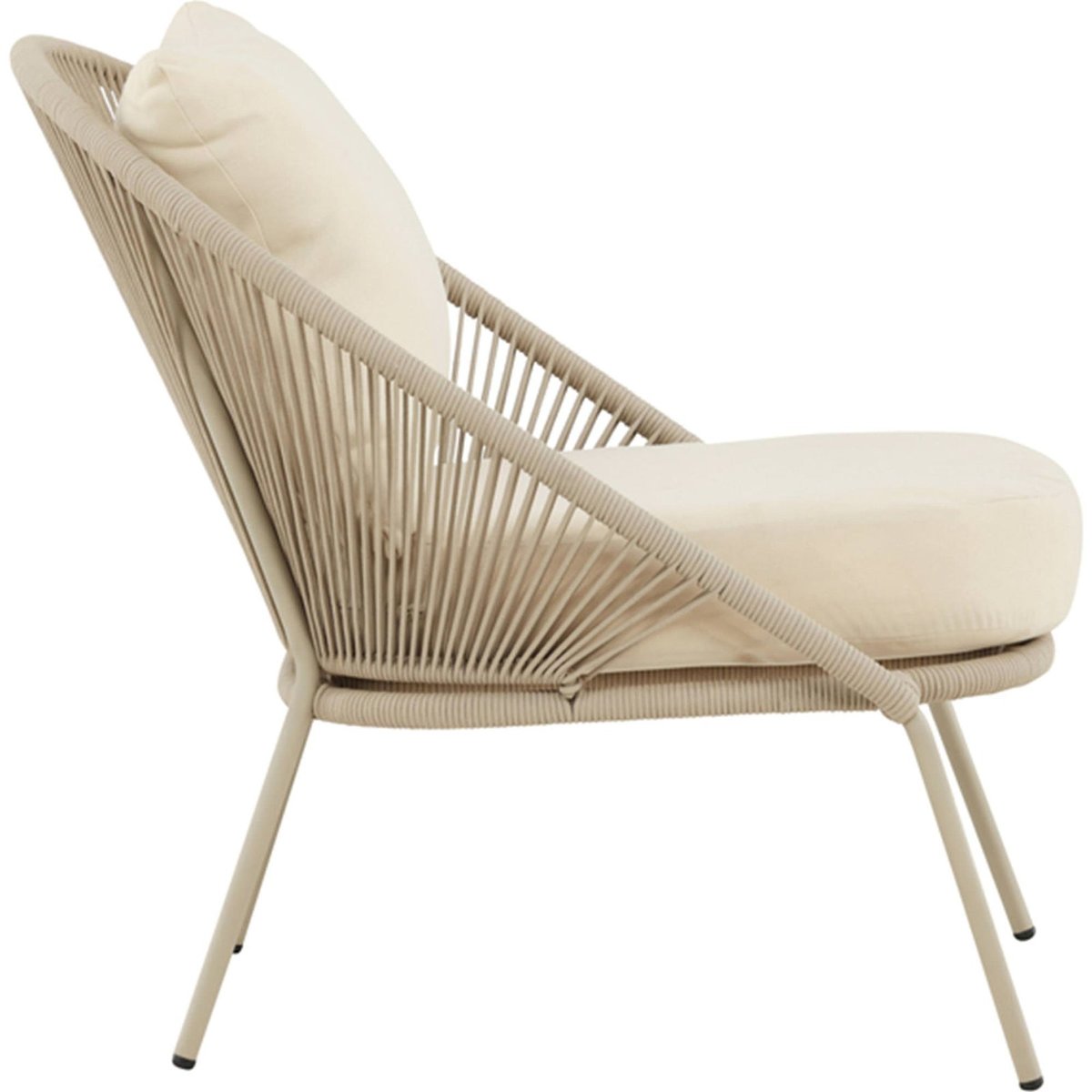 Fauteuil de jardin SUBTLEY avec coussin crème, RECOLLECTION