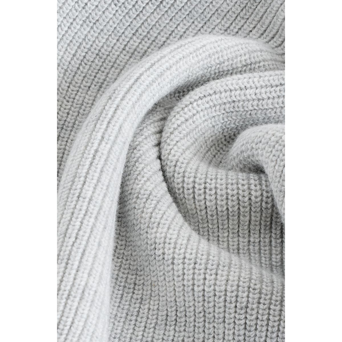 Pull ras du cou junior en maille de coton gris, NEXT