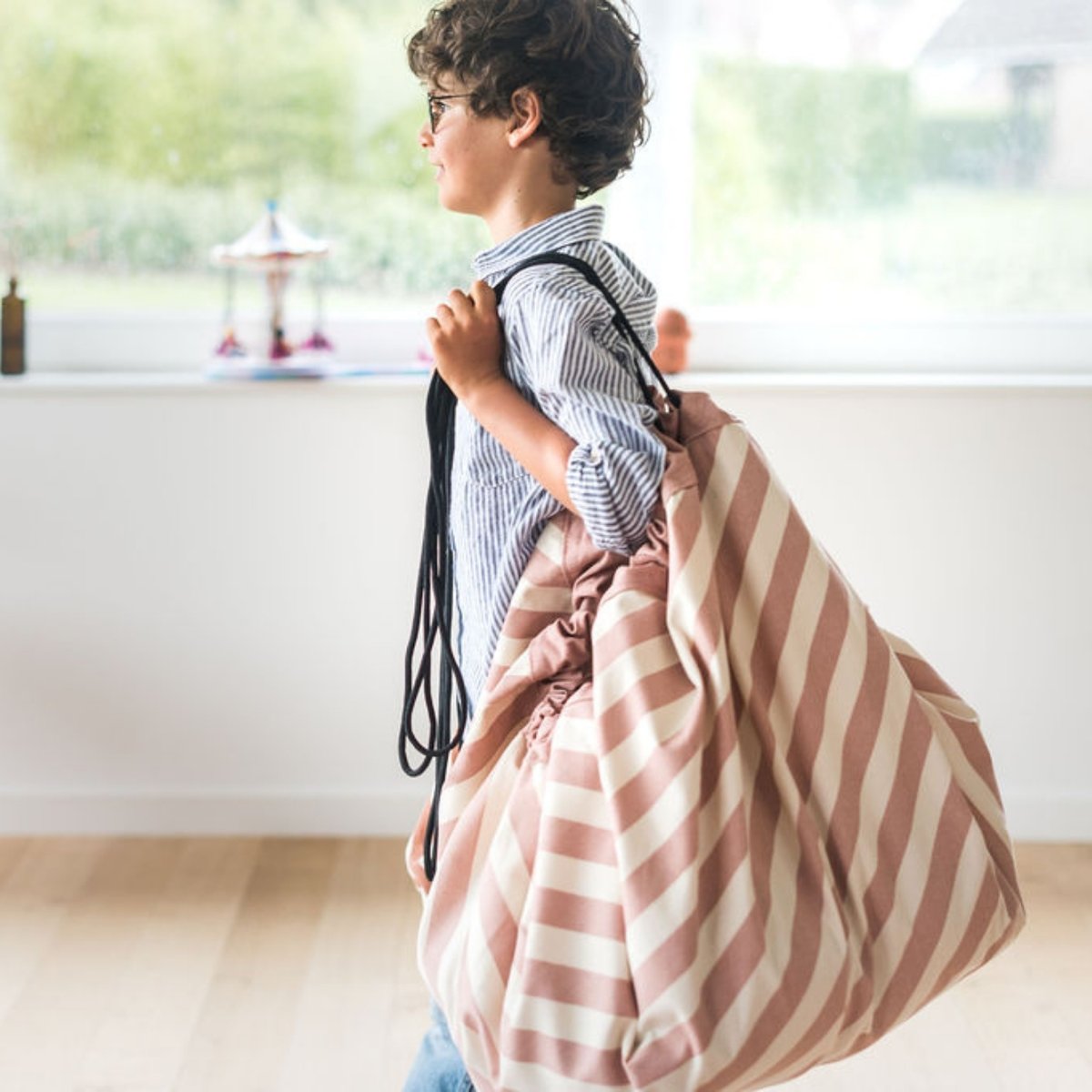 Sac à jouets 2 en 1 Noomad Original ecru, rose, PLAY&GO