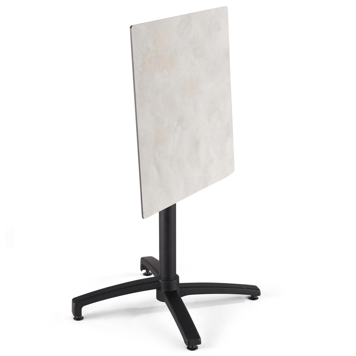 Table inclinable en HPL et 2 chaises en métal gris, OVIALA