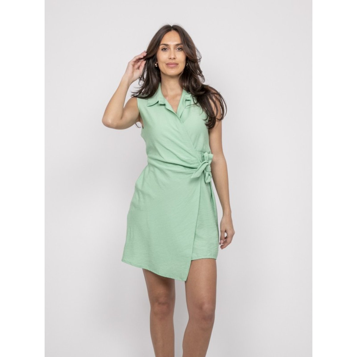 Robe Courte Portefeuille Itanel vert d'eau, DONA LISA