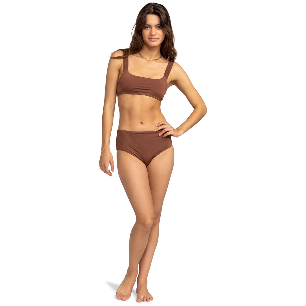 Haut de maillot de bain bikini bralette SILKY ISLAND. marron root beer, ROXY