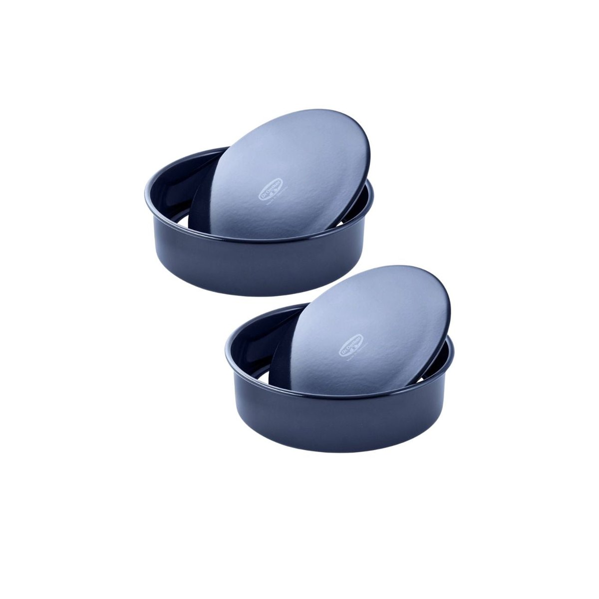 Lot de 2 moules à gâteaux 24,5/24,5 cm en acier BACK-LIEBE bleu, DR OETKER