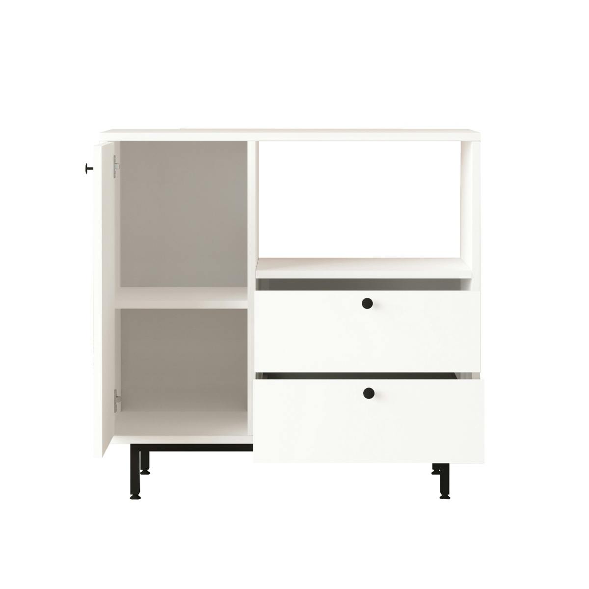 Meuble de cuisine avec niche micro-ondes JENA blanc, PIER IMPORT