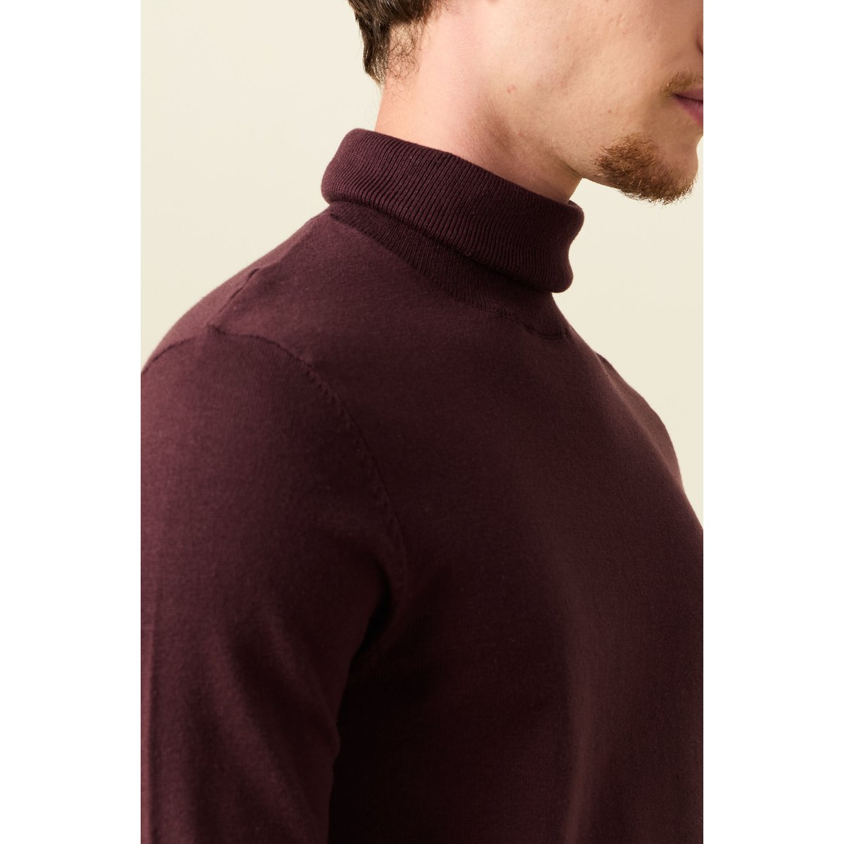 Pull droit court manches longues bordeaux, BONOBO