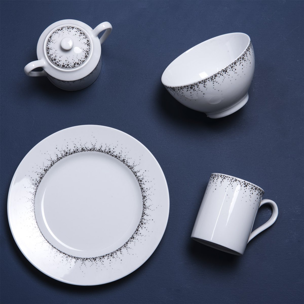 Plat ovale Boréalis gris 35 cm blanc, TABLE PASSION
