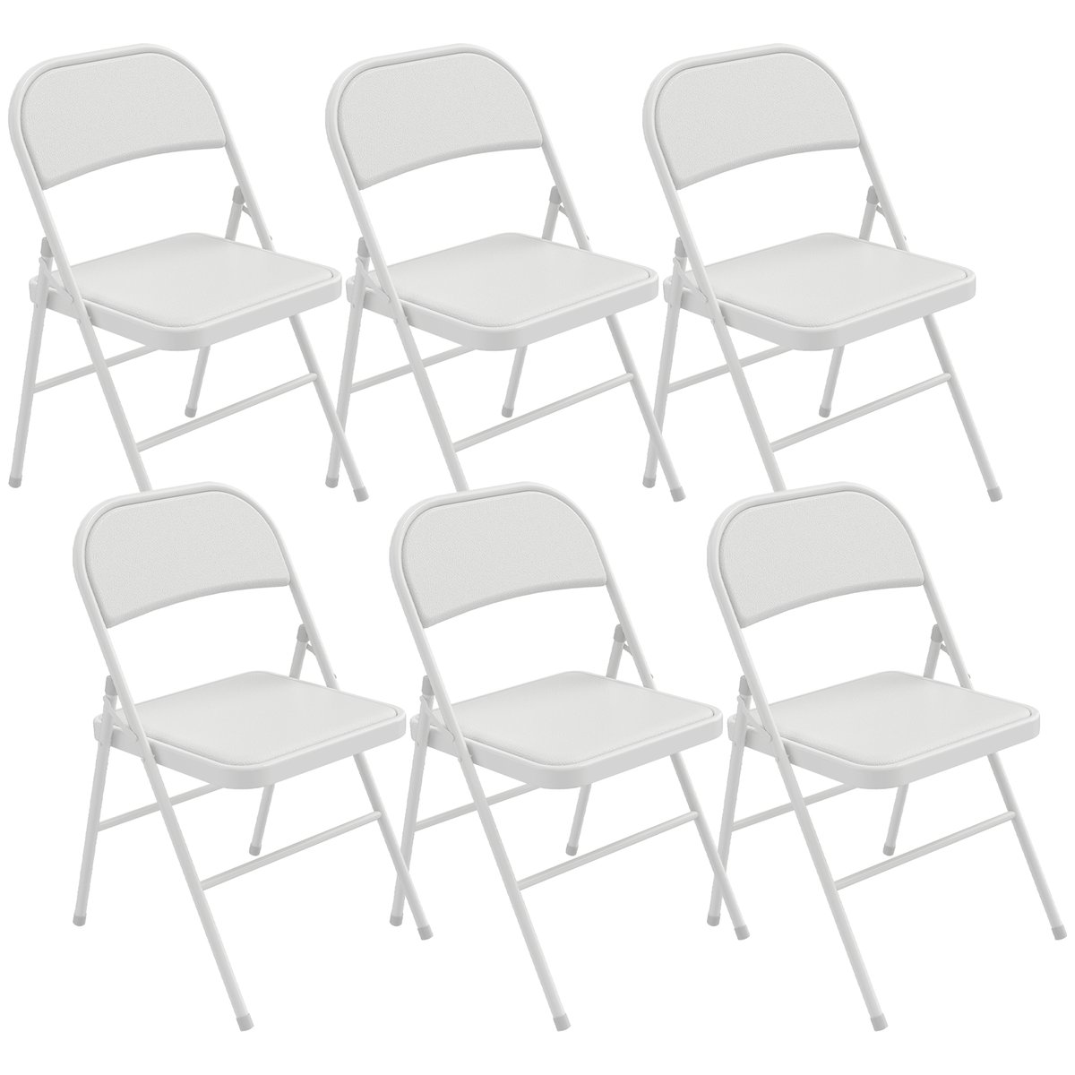 Chaise pliante Revêtement synthétique Blanc blanc, HOMCOM