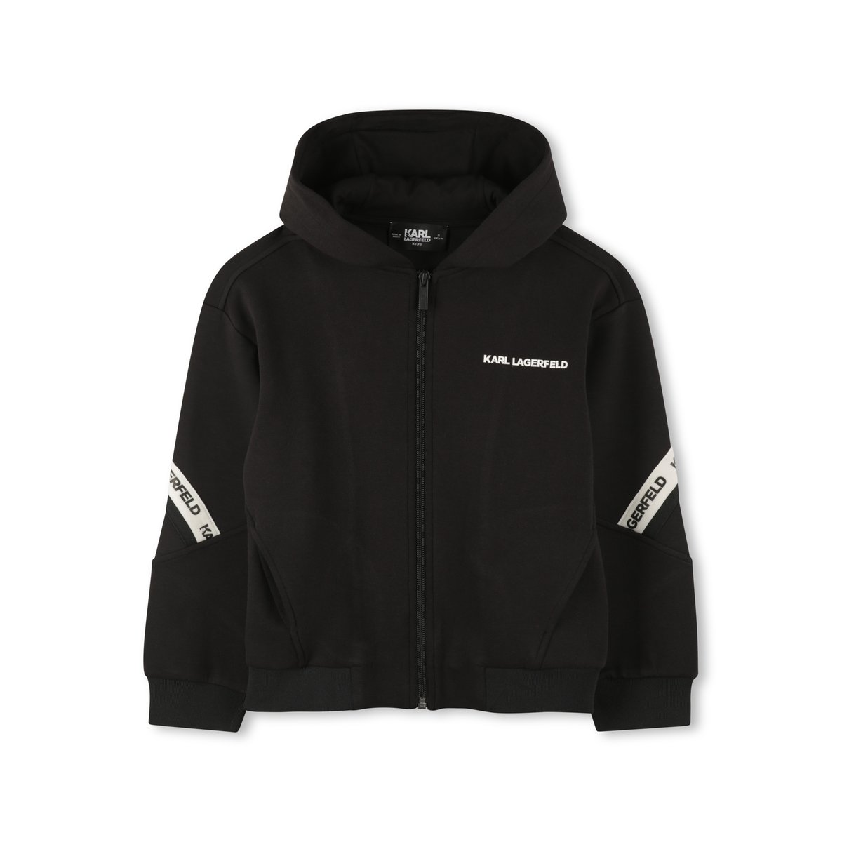 Cardigan con cappuccio black, KARL LAGERFELD KIDS