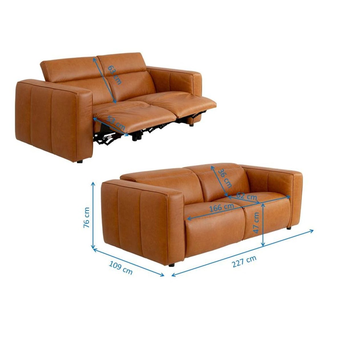 Canapé en cuir, ACE marron, KARE DESIGN