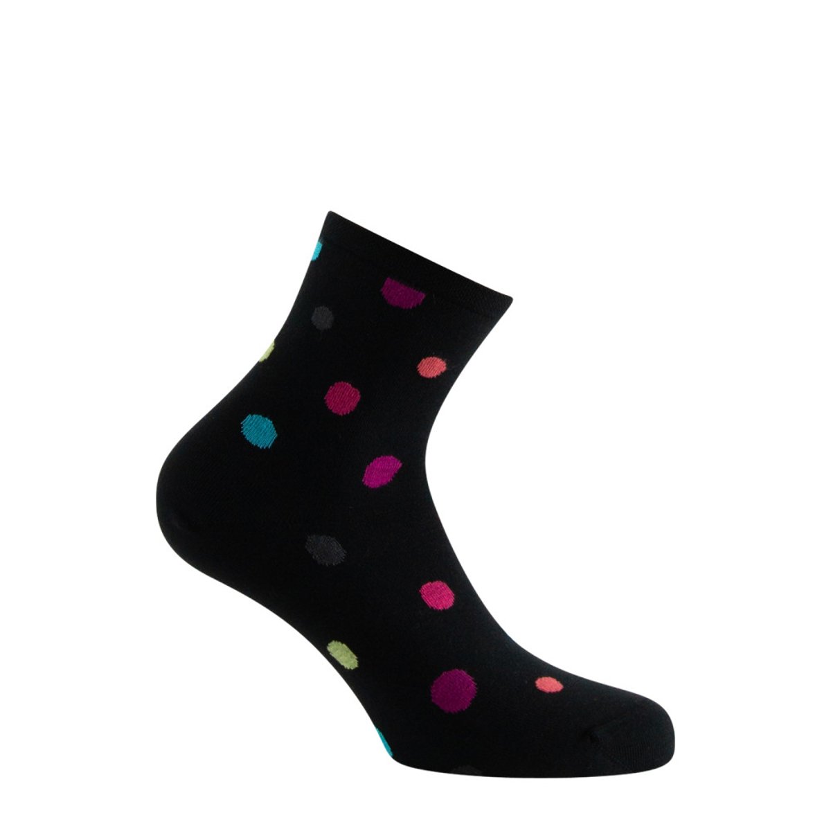 Socquettes jersey all over pois destructurée MADE IN FRANCE noir, KINDY