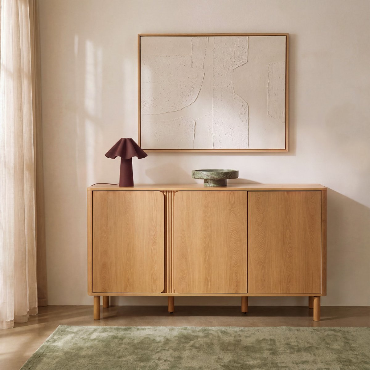 Buffet 3 portes en bois L140cm- NOA bois clair, DRAWER