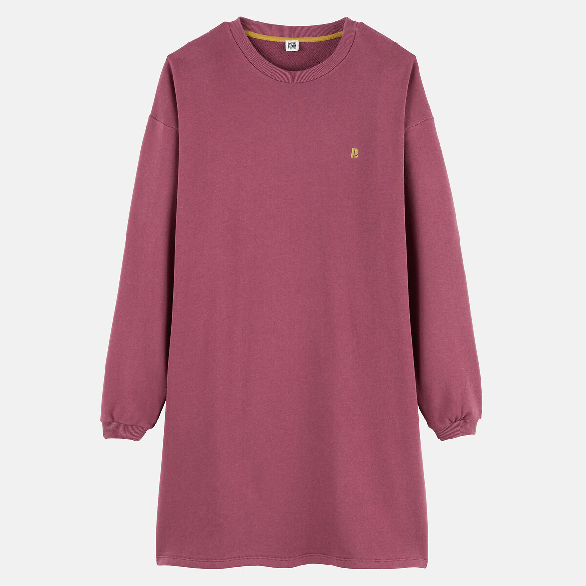 Brushed fleece long sweatshirt-style nightshirt burgundy, LA REDOUTE COLLECTIONS