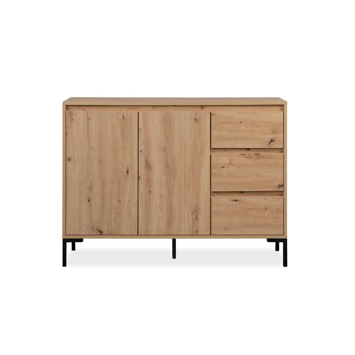 Buffet de salle à manger décor bois 2 portes 3 tiroirs KARVI bois naturel, PIER IMPORT