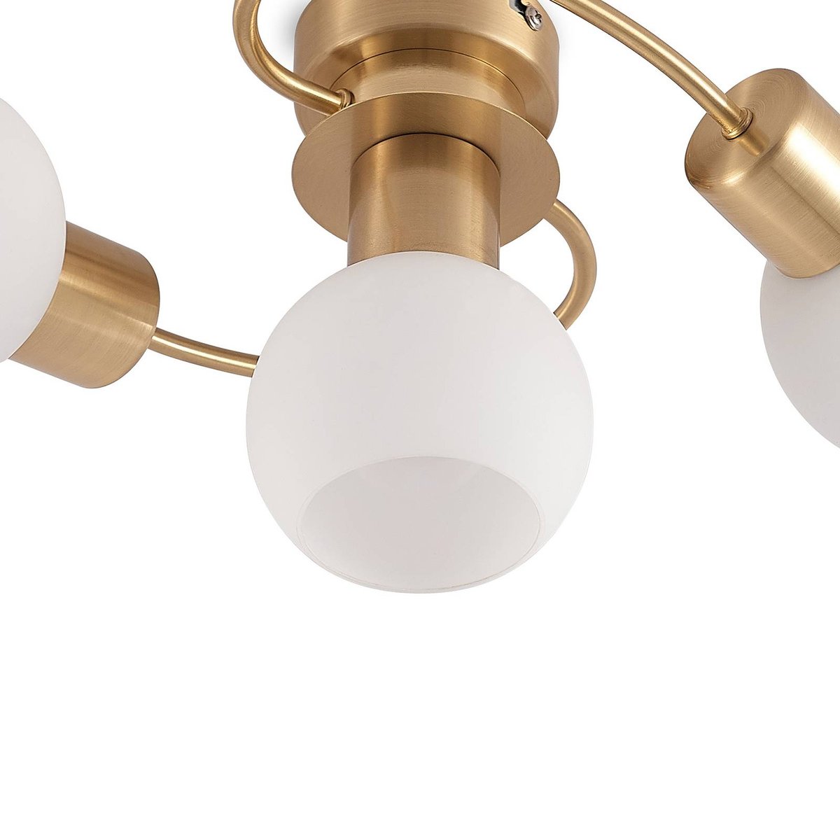 Plafonnier en verre moderne, Ciala laiton, blanc, LINDBY