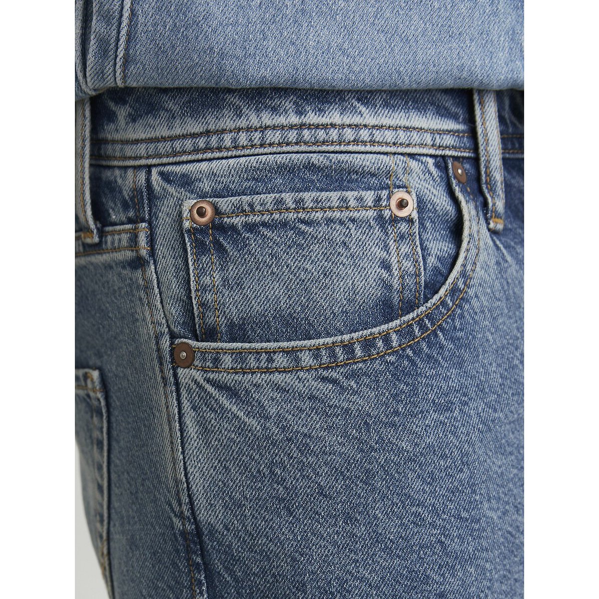 Jean baggy Alex boutonné bleu denim, JACK & JONES