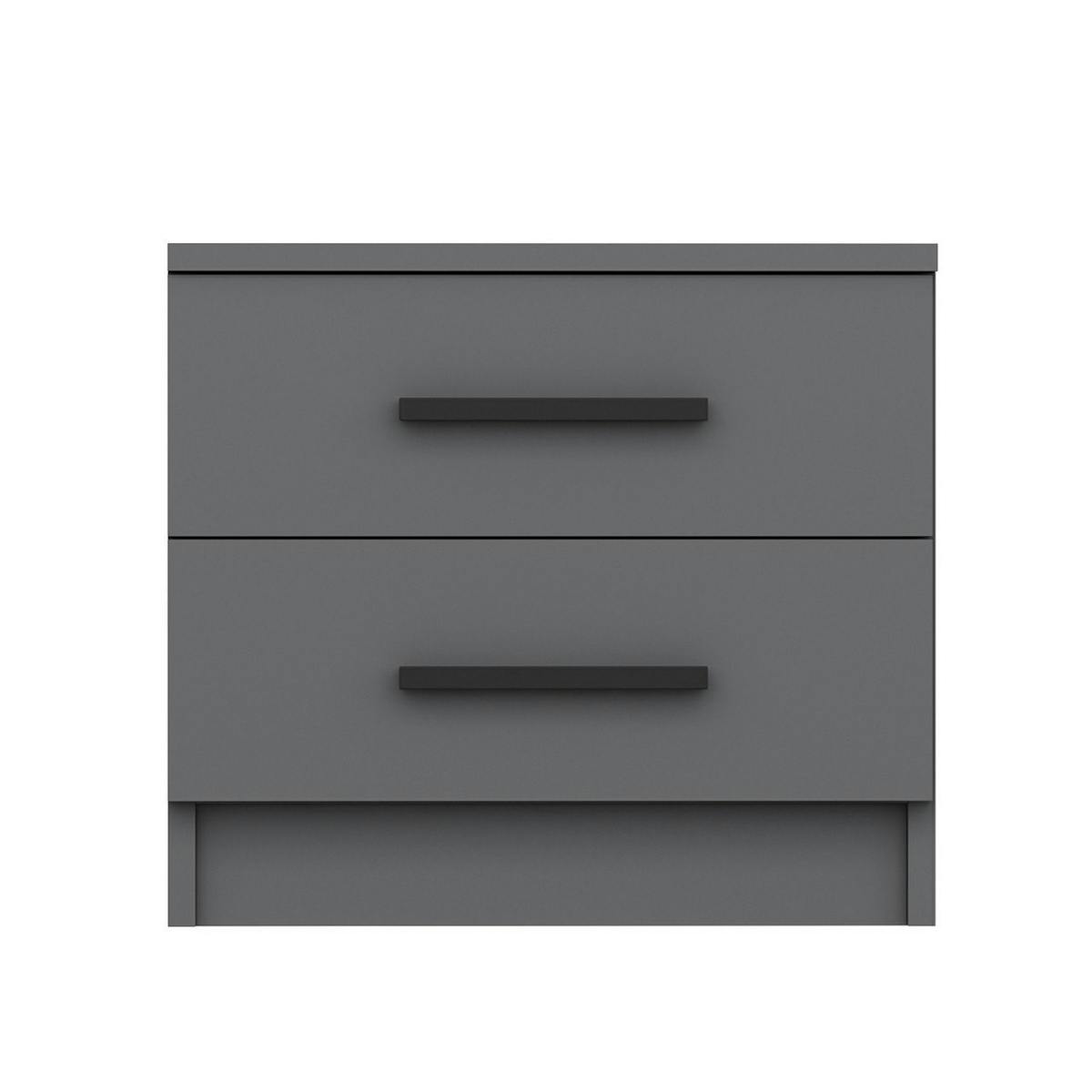 Chevet moderne 2 tiroirs MARFA anthracite, PIER IMPORT