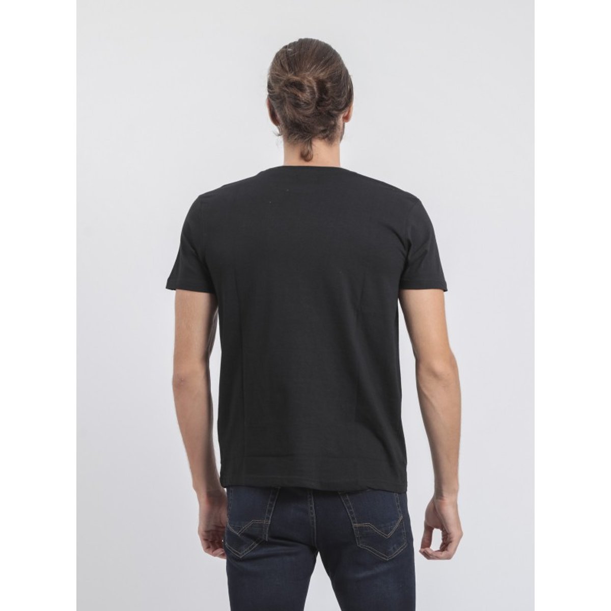 T-shirt Col Rond Pur Coton Jardin noir, RITCHIE