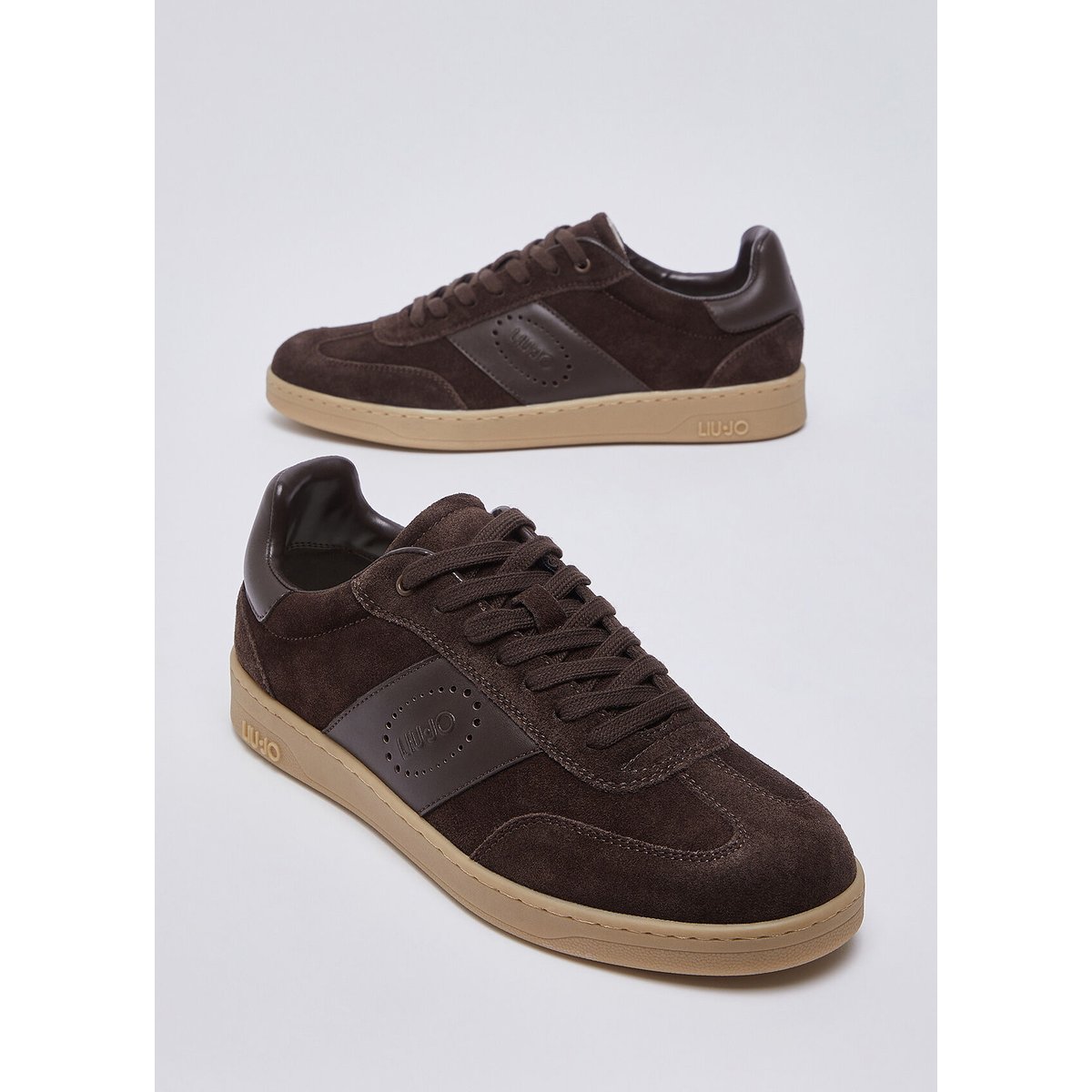 Sneakers pour homme en daim marron foncé, LIU JO