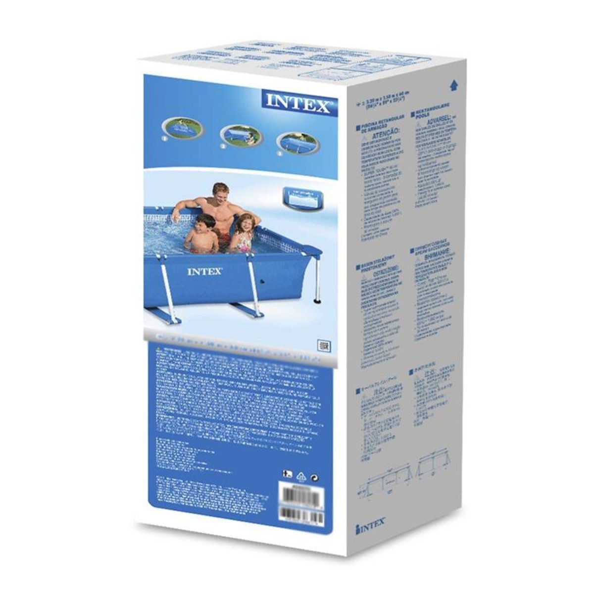 Piscine tubulaire réctangulaire 300 x 200 x 75 cm couleur unique, INTEX