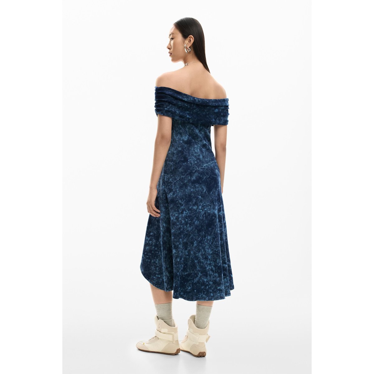 Robe tie-dye asymétrique bleu, DESIGUAL
