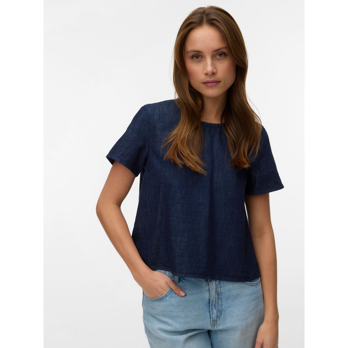 Top bleue - dark blue denim 1, VERO MODA