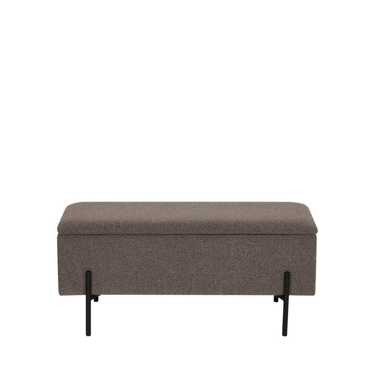 Banc coffre en tissu bouclette et métal L95cm- WATFORD marron glacé, HOUSE NORDIC