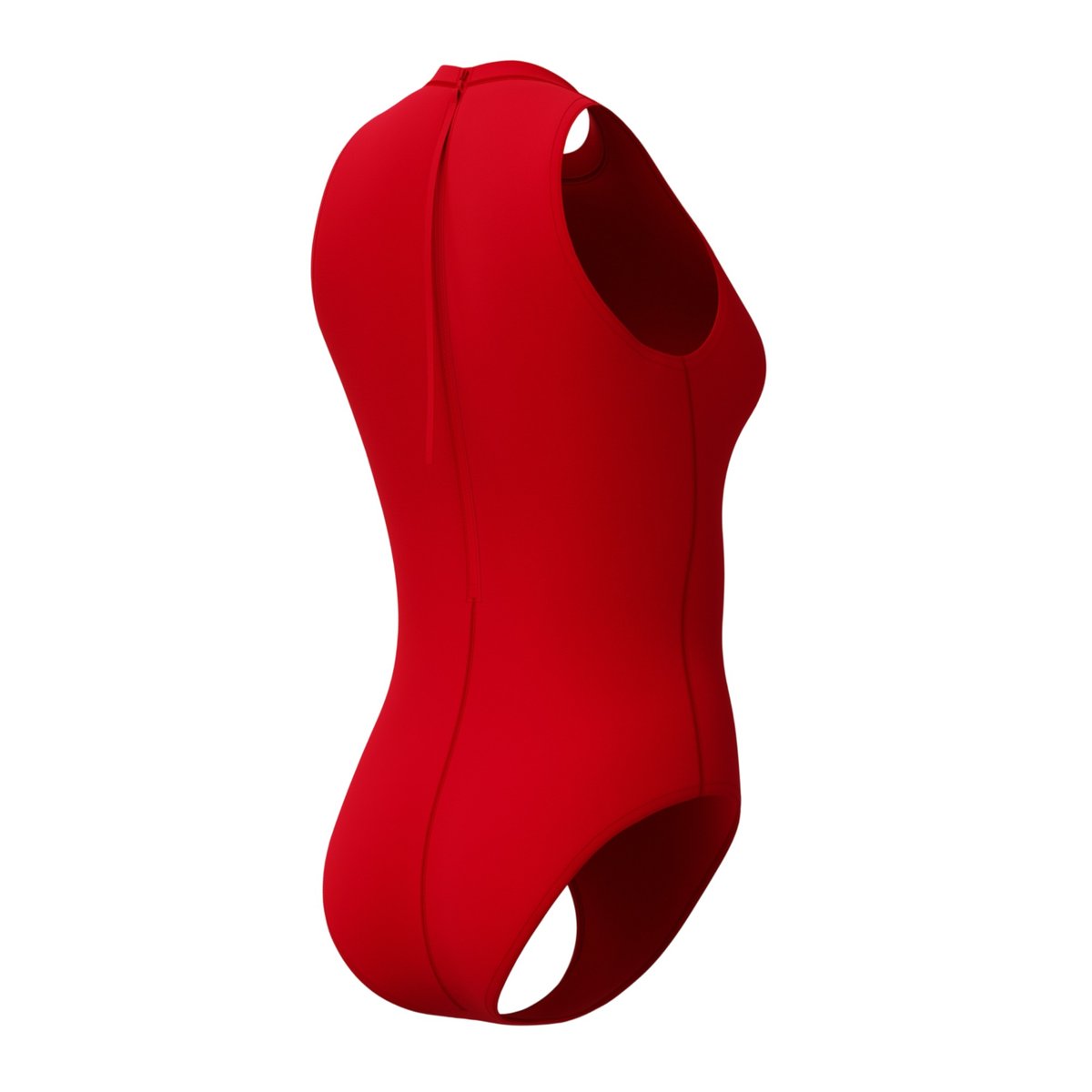 Maillot de bain 1 pièce uni à col ras-du-cou et fermeture éclair arrière HYDRASUIT rouge, SPEEDO
