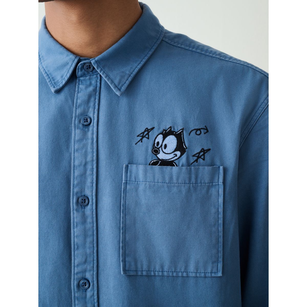 Chemise oxford épaisse à manches longues félix bleu, NEXT