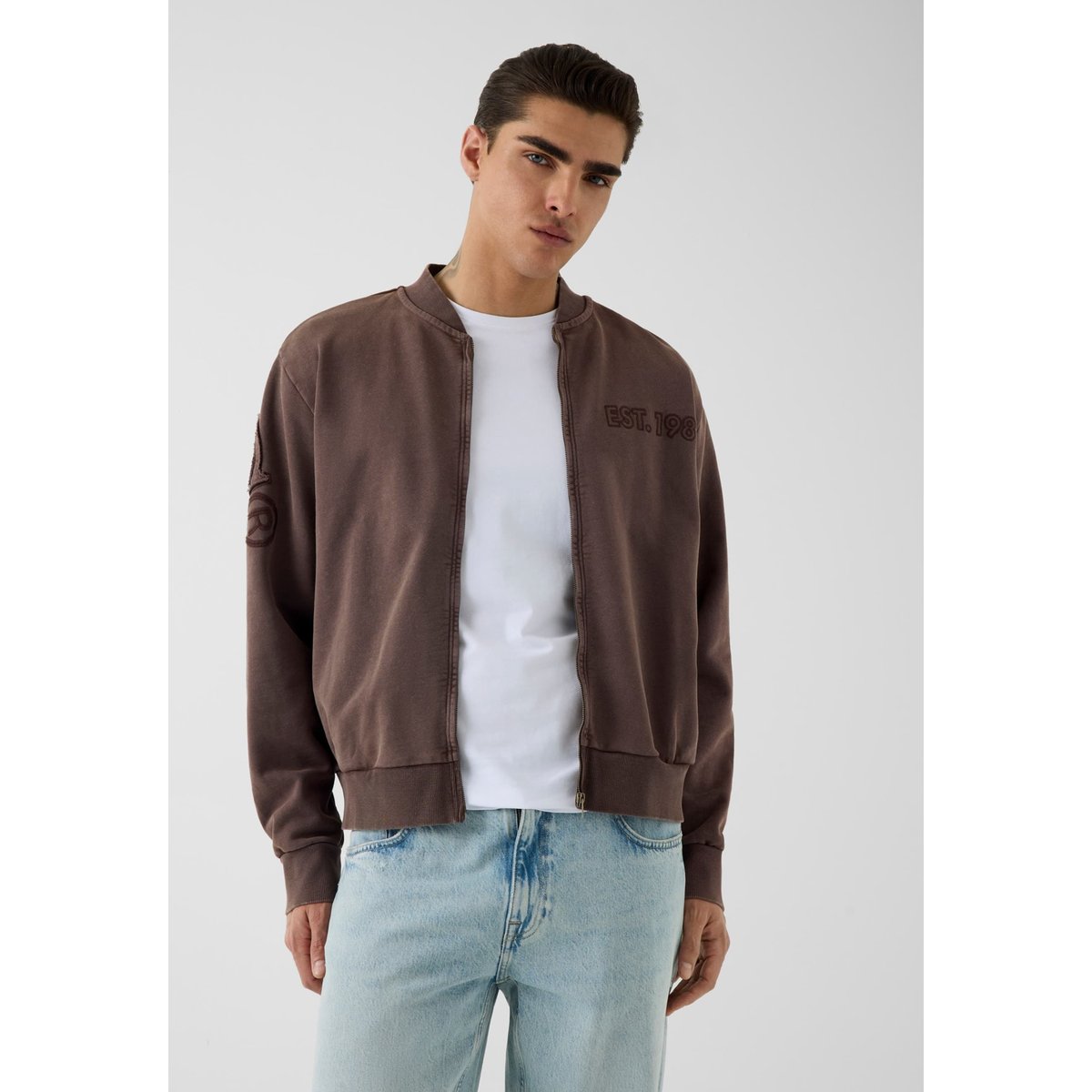 Sweatshirt Avec Écusson Logo marron, GUESS