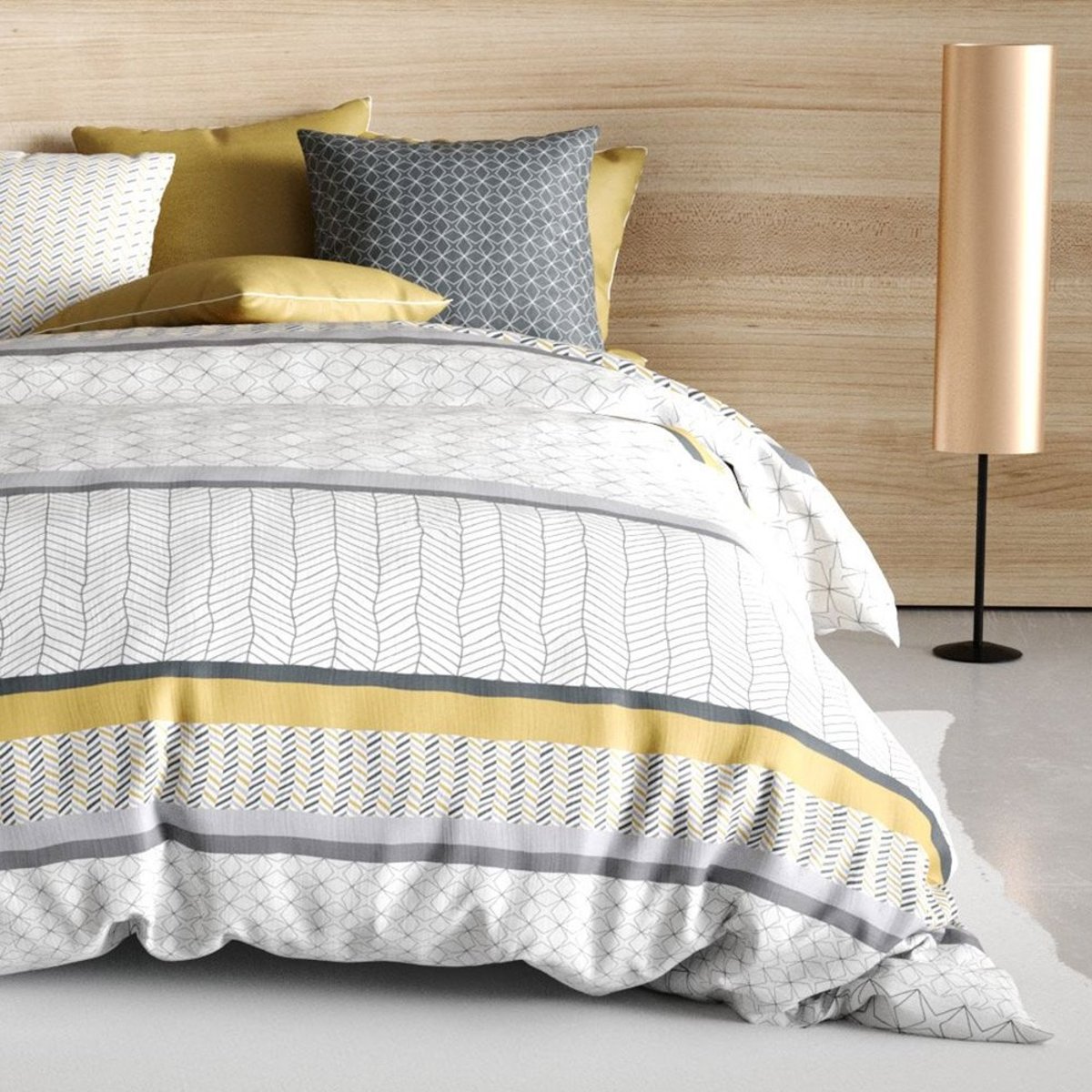Housse de couette 260x240 Gosipi + 2 taies coton 57 fils blanc, DECORATIE