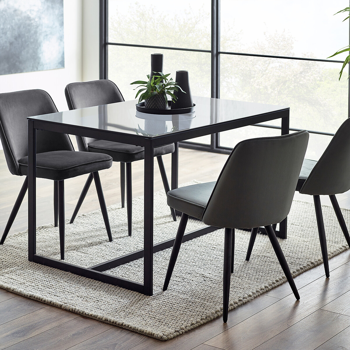 Benton Velvet Dining Chairs (Set of 2) grey, SO'HOME