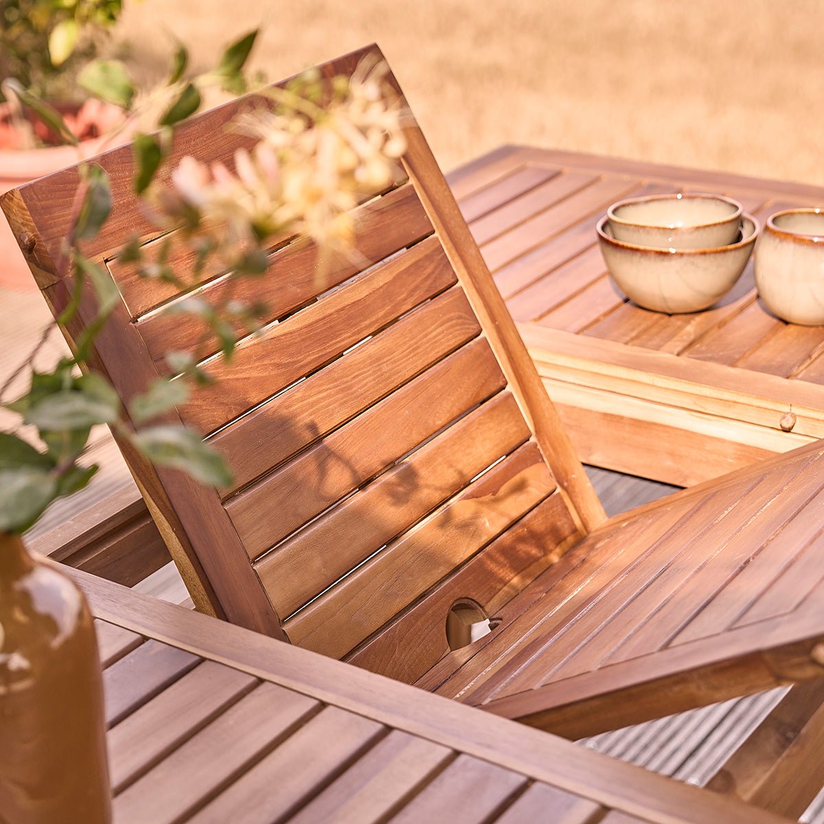 Salon de jardin en teck huilé extensible 6/8 places  BALI marron, BERAH GETAH