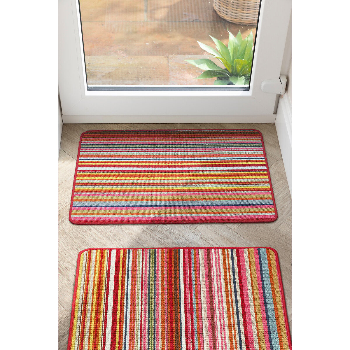 My Stain Resistant Candy Multi Bright Stripe Doormat red/pink, MY MAT