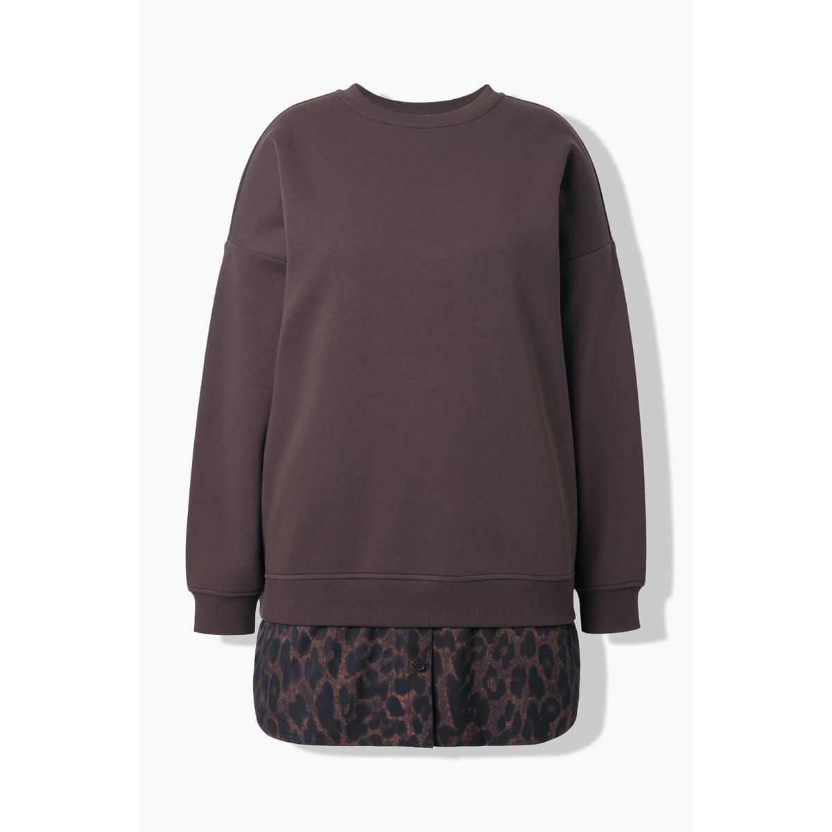 Sweat-shirt oversize, base chemisier arrondie marron pin, STUDIO UNTOLD
