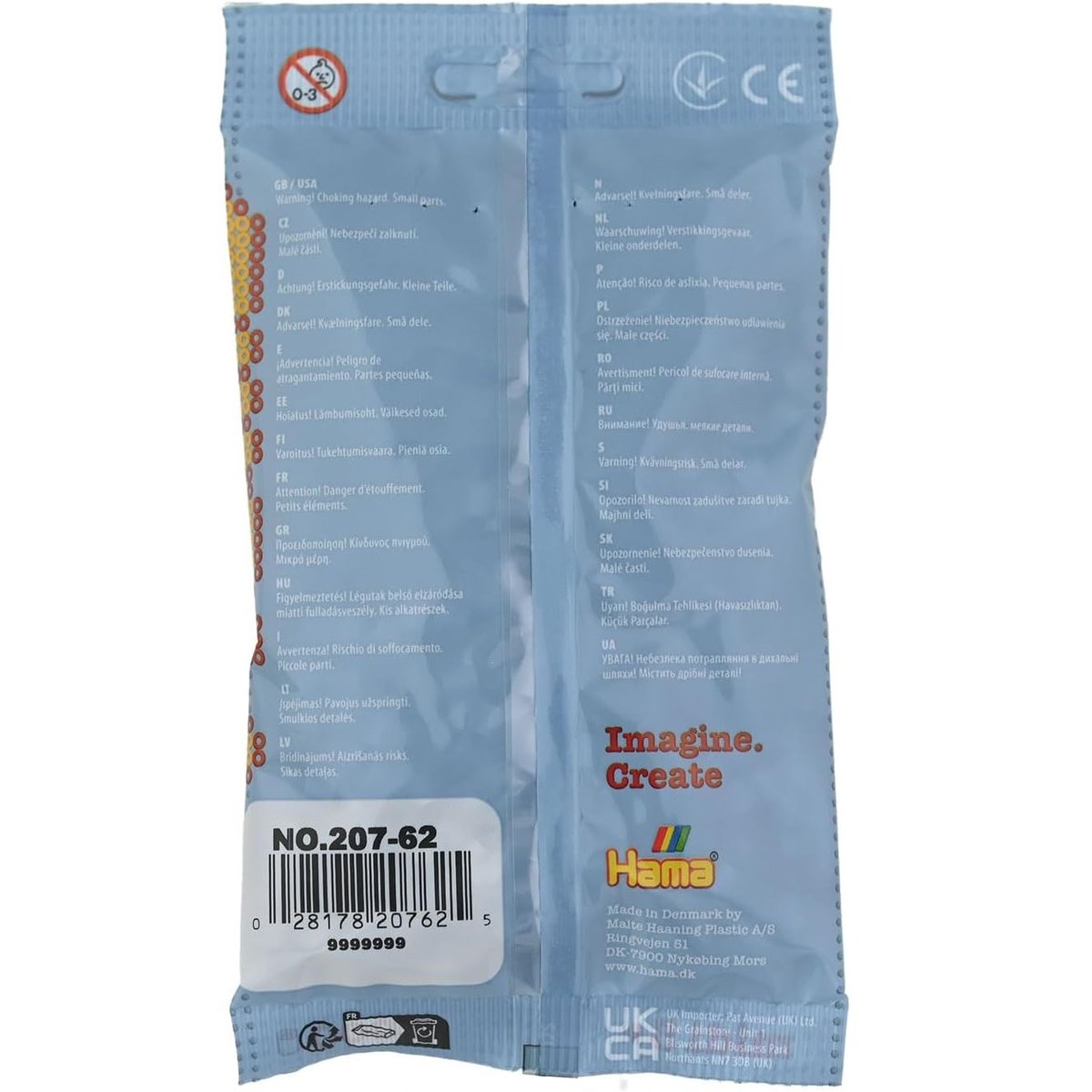 Sachet 1000 perles plastique Midi argent beige, HAMA