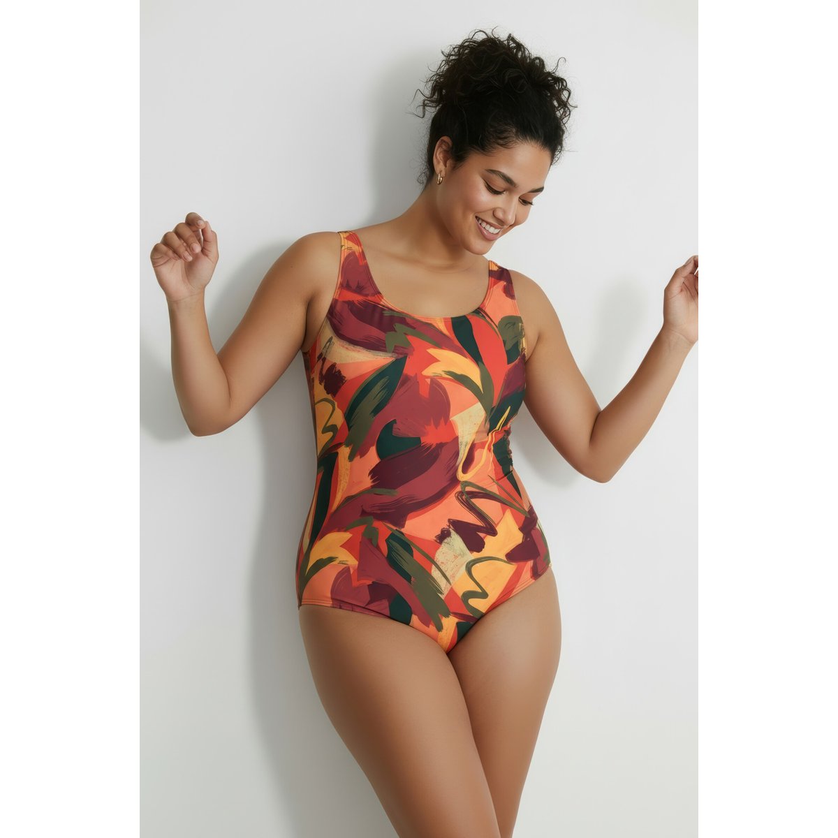 Maillot de bain sans bonnets souples poivron, ULLA POPKEN