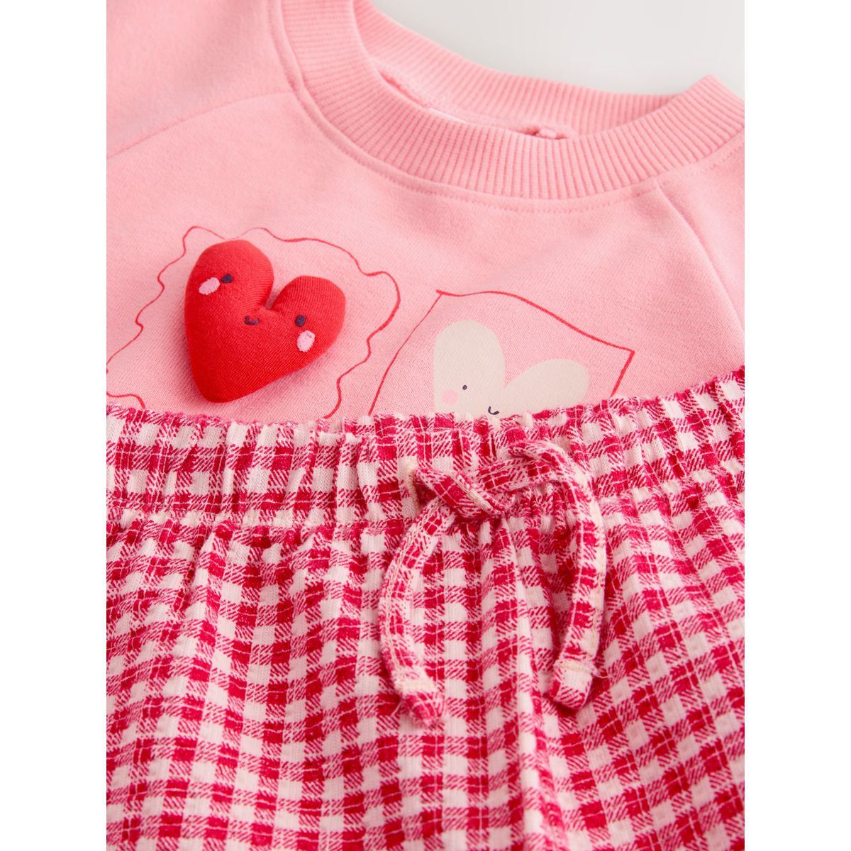 Ensemble sweat et pantalon large coeur rose, NEXT
